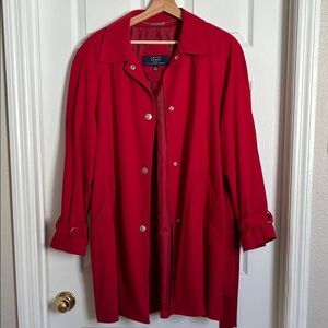 Vintage Crazy Horse Liz Claiborne Red Belted Jacket Coat Women’s M Y2K